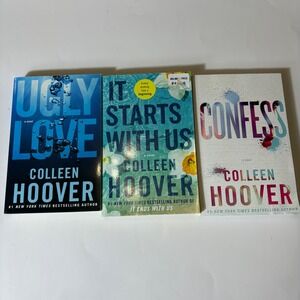 Colleen Hoover Book Bundle 3 ct Ugly Love It starts with us‎ Confess EUC